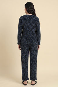 Zivame Polor Fleece Knit Poly Lifewear Set - Ink Blue — thumbnail 3